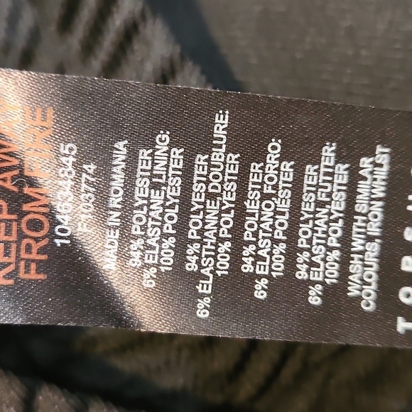 Top Shop Black Elastic Waist Pull Up Wide Leg Pants Size 4 - Picture 6 of 7